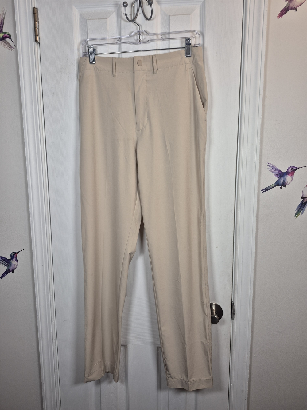 GapFit Beige Stretch Commuter Chino Trousers Small Tall Quiet Luxury Golf Clean